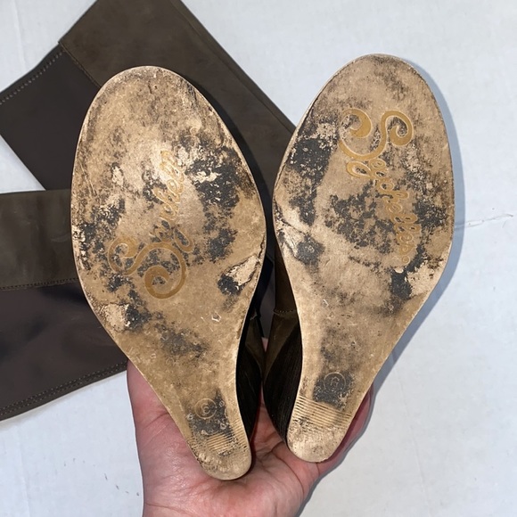 Seychelles pull on stretch leather high boot size 6 gray - Picture 7 of 8